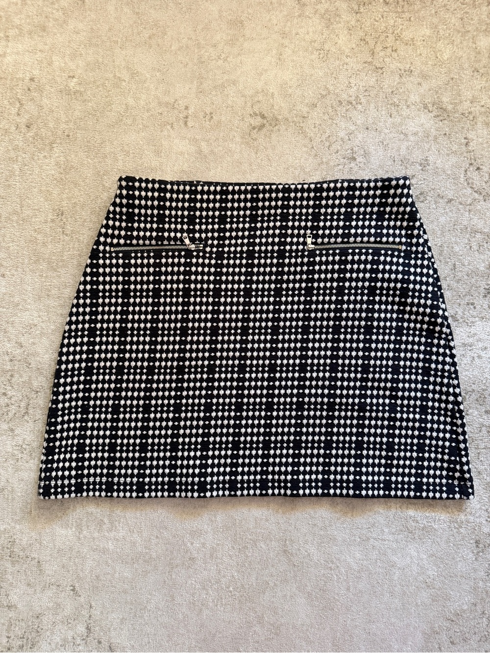 Ann Taylor Loft textured Tweed Black and White Skirt XL
